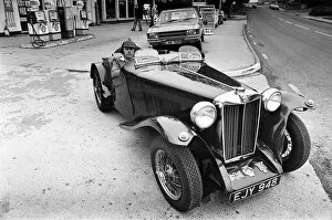 Images Dated 10th June 1977: Dave Harris, 32, and his 1947 MG TC which he will be driving to Le Mans to see the famous