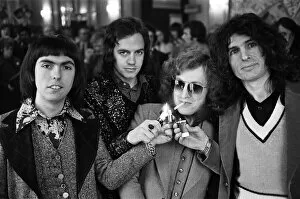 Images Dated 24th February 1975: Dave Hill, Jim Lea, Noddy Holder and Don Powell of Slade attend the launch of '