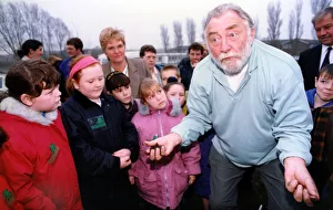 David Bellamy helps children plant trees at Cheviot First School on 1st December 1994 David Bellamy helps children plant trees at Cheviot First School on 1st December 1994