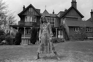 David Bowie singer outside Haddon Hall l, a Victorian Gothic mansion