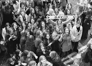 David Cassidy fans mass outside the Radio Luxemborg building in Hertford Street bringing David Cassidy fans mass outside the Radio Luxemborg building in Hertford Street bringing