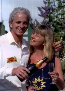 David Gower former cricket player for Hampshire CCC pours a glass of Champagne for his David Gower former cricket player for Hampshire CCC pours a glass of Champagne for his