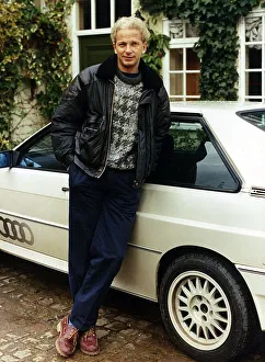 David Gower ex England Player standing beside white Audi Quatro dbase David Gower ex England Player standing beside white Audi Quatro dbase