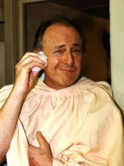 Images Dated 17th December 1991: David Jacobs TV Presenter DJ of the TV show PrimeTime removing his make up after playing