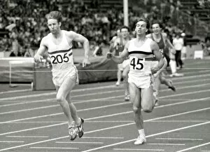 Images Dated 18th July 1977: david Jenkins left storms over to a 400 metre win over his old rival Fons Brijdenbach