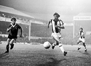 Images Dated 10th October 1979: David Mills attacking the Manchester United goal area with Jimmy Nicholls in pursuit