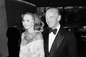 David Niven and his wife Hjordis attend a dinner at the Sporting Casino, Monte Carlo David Niven and his wife Hjordis attend a dinner at the Sporting Casino, Monte Carlo