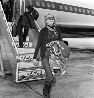 Davina Sheffield arrives at Heathrow from Glasgow. 18th September 1976