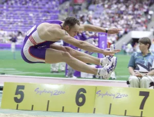 Dean Macey in the Decathlon Long Jump Sydney Olympic Games 2000 Dean Macey in the Decathlon Long Jump Sydney Olympic Games 2000