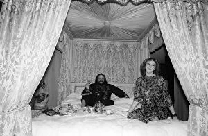 Entertaniment Gallery: Demis Roussos November 1977 Perched on his mink covered bed which cost A┬┐30