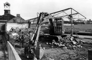 The demolition of Manors Railway Station on 11th September 1985 The demolition of Manors Railway Station on 11th September 1985