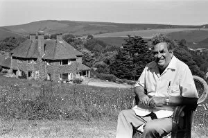Images Dated 30th May 1985: Denis Healey in the garden at his home in Sussex. 30th May 1985