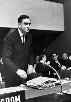Denis Healey at NATO ministers conference in Paris, France - December 1965 Denis Healey at NATO ministers conference in Paris, France - December 1965