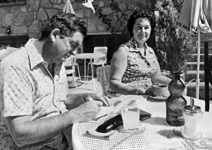 Denis Healey and wife Edna on holiday in Corsica - August 1974 15/08/1974 Denis Healey and wife Edna on holiday in Corsica - August 1974 15/08/1974