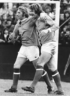 Denis Law congratulates Rodney Marsh January 1974 after scoring goal for Manchester Denis Law congratulates Rodney Marsh January 1974 after scoring goal for Manchester