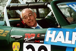 Images Dated 11th April 1990: Denis Thatcher helping to promote Halfords
