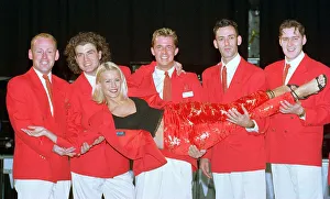 Denise Van Outen TV Presenter December 1997 helps Butlins recruitment drive for Redcoats Denise Van Outen TV Presenter December 1997 helps Butlins recruitment drive for Redcoats