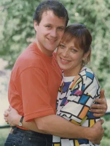 Denise Welch with Actor Ian Sharrock 1 June 1992 circaa Denise Welch with Actor Ian Sharrock 1 June 1992 circaa