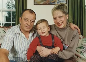 Images Dated 1st May 1992: Denise Welch and husband Tim Healy pictured at home with their son Matthew 1 May 1992