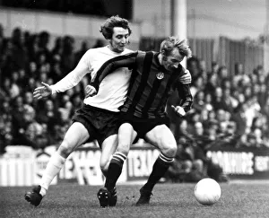Dennis Law December 1973 of Manchester United (R) in action with Spurs Terry Naylor Dennis Law December 1973 of Manchester United (R) in action with Spurs Terry Naylor