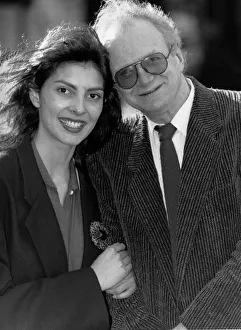 Images Dated 22nd November 1989: Dennis Potter playwrite with actress Gina Bellman star of television programme Blackeyes