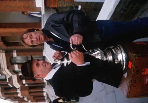Dennis Waterman and George Cole stars of TV series Minder with F.A Dennis Waterman and George Cole stars of TV series Minder with F.A
