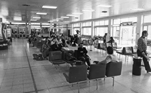 The departure lounge at Teesside Airport 10th April 1985 The departure lounge at Teesside Airport 10th April 1985