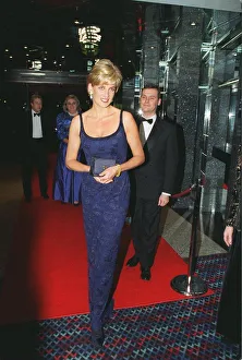 Images Dated 12th February 1997: Diana, Princess of Wales arrives for the Royal Gala Premiere performance of Lord