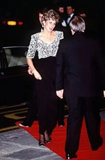 Images Dated 3rd March 1992: Diana, Princess of Wales arrives for the Royal Premiere of the new film Hear My Song at