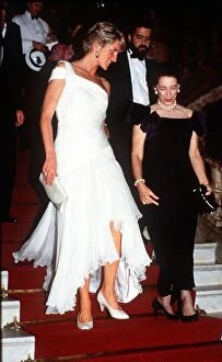 Images Dated 26th April 1991: Diana, Princess of Wales, attending a reception at the Municipal Theatre of Rio De
