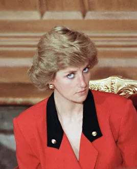 Images Dated 3rd October 1988: Diana, Princess of Wales attends the launch of the National AIDS Trust at Guildhall