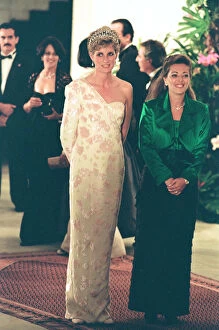 Images Dated 23rd April 1991: Diana Princess of Wales attends a State banquet at the Itamaraty Palace during her