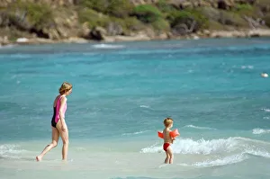 Diana, Princess of Wales on holiday with her son Prince Harry on the British Virgin Diana, Princess of Wales on holiday with her son Prince Harry on the British Virgin