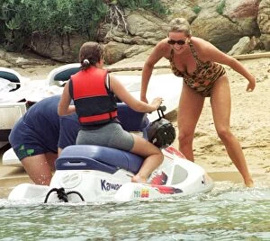 Princess Of Wales Collection: Diana, Princess of Wales on holiday in St Tropez in the South of France as the guest of