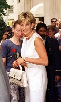 House Of Windsor Collection: Diana, Princess of Wales leaving the Carlyle Hotel in New York City, USA