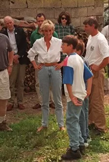 Images Dated 9th August 1997: Diana, Princess of Wales makes a three day visit to Bosnia - Herzegovina as part of her