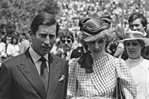 Images Dated 14th June 1983: Diana, Princess of Wales and Prince Charles, Prince of Wales greet crowds at a walkabout