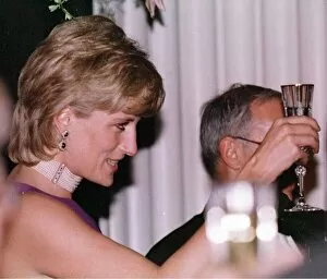 Images Dated 5th June 1996: Diana, Princess of Wales, takes the toast at a charity gala dinner held in her honour at