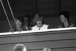 Diana, Princess of Wales watches her husband playing polo during a visit Auckland Diana, Princess of Wales watches her husband playing polo during a visit Auckland