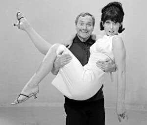 Dick Emery and Una Stubbs seen here rehearsing for The Dick Emery Show in the television