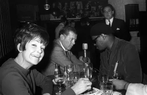 Dick Haymes singer Sept 1963 talking to Roland Kirk with jazz singer Annie Ross at Ronnie Dick Haymes singer Sept 1963 talking to Roland Kirk with jazz singer Annie Ross at Ronnie