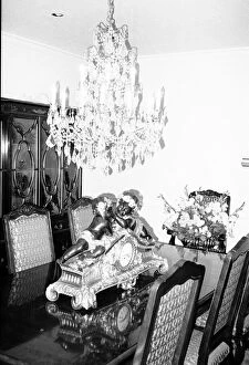 Images Dated 3rd September 1983: The dining room with its chandelier and ornamental clock September 1983