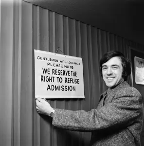 Director bans long hair from Sporting Club. 1972 Director bans long hair from Sporting Club. 1972