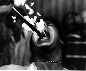 Disc Jockey Darryl Hayden beat the world fire-eating record of 1 Disc Jockey Darryl Hayden beat the world fire-eating record of 1