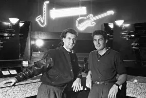 Disc jockey Pez (left) and manager Steve Fleury seen here in the cocktail bar of
