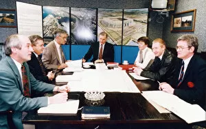 Images Dated 21st February 1994: Discussing plans for the new Riverside stadium are (L-R) Grahan Fordy