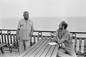 Images Dated 15th July 1989: Dizzy Gillespie seen here on the roof of the Leas Cliff Hall