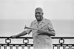 Images Dated 15th July 1989: Dizzy Gillespie seen here on the roof of the Leas Cliff Hall, Folkestone