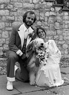 Images Dated 31st August 1974: DJ John Peel marries Sheila Gilhooley & pet dog 1974