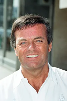 DJ Tony Blackburn celebrates his engagement. 29th July 1991 DJ Tony Blackburn celebrates his engagement. 29th July 1991